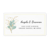 Elegante Waterverf Bruiloft Retouradres Etiket (Voorkant)