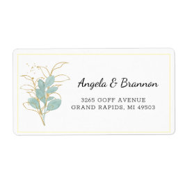 Elegante Waterverf Bruiloft Retouradres Etiket