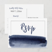 Elegante Waterverf Bruiloft RSVP Briefkaarten (Voorkant / Achterkant)