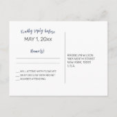 Elegante Waterverf Bruiloft RSVP Briefkaarten (Achterkant)