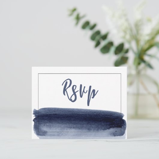 Elegante Waterverf Bruiloft RSVP Briefkaarten (Staand voorkant)