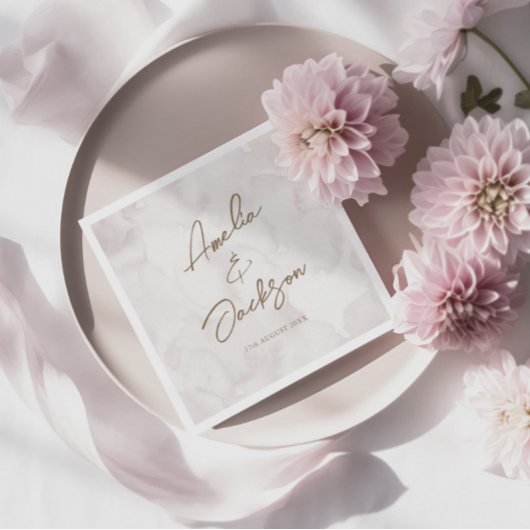 Elegante Waterverf Bruiloft Servet