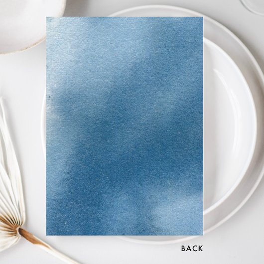 Elegante Waterverf bruiloft tijdlijn Blauw Bloemen Programmakaart