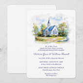 Elegante Waterverf bruiloft uitnodiging (Voorkant / Achterkant)