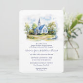 Elegante Waterverf bruiloft uitnodiging (Staand voorkant)