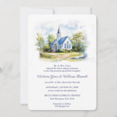 Elegante Waterverf bruiloft uitnodiging (Voorkant)