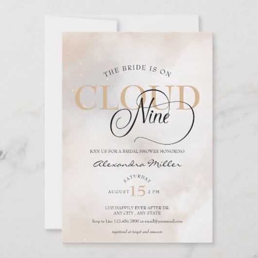 Elegante Waterverf Bruiloftsborrel Kaart (Voorkant)