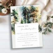 Elegante Waterverf Bruiloftsfeest Bos Bedankkaart