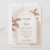 Elegante waterverf bruin blad boho booggoud kaart (Voorkant)