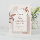 Elegante waterverf bruin blad boho booggoud kaart (Staand voorkant)