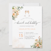 Elegante Waterverf Brunch en Bubbly uitnodigingen (Voorkant)