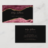 elegante waterverf burgundy agate visitekaartje (Voorkant / Achterkant)