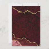Elegante waterverf burgundy marmer agaat geode save the date (Achterkant)