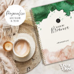 Elegante Waterverf Business Afspraak Boeken Planner<br><div class="desc">Elegant zakelijk afsprakenboek 2024. Dit notitieboek heeft Smaragdgroene en Blush Pink waterverf-elementen en een moderne typografie lay-out op een crèmewitte achtergrond. Alle teksten en worden bewerkt en u kunt schalen en bewegen rond de plaatsing van de ontwerpelementen. U kunt uw logo op de voor- en achterkant toevoegen en uw website...</div>