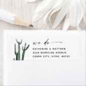 Elegante Waterverf Cactus bruiloft | Modern script Etiket (Insitu)