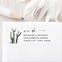 Elegante Waterverf Cactus bruiloft | Modern script