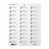 Elegante Waterverf Cactus bruiloft | Modern script Etiket (Full Sheet)