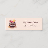 Elegante waterverf cake patisserie cupcake mini mini visitekaartje (Voorkant)