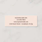 Elegante waterverf cake patisserie cupcake mini mini visitekaartje (Achterkant)