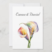 Elegante Waterverf Calla Lelies Romantische Bloeme Bedankkaart (Achterkant)