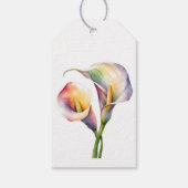Elegante Waterverf Calla Lelies Romantische Bloeme Cadeaulabel (Achterkant)