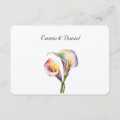 Elegante Waterverf Calla Lelies Romantische Bloeme Informatiekaartje (Achterkant)