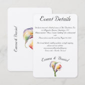 Elegante Waterverf Calla Lelies Romantische Bloeme Informatiekaartje (Voorkant / Achterkant)