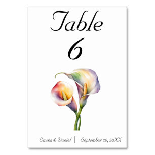Elegante Waterverf Calla Lelies Romantische Bloeme Kaart