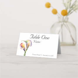 Elegante Waterverf Calla Lelies Romantische Bloeme Plaatskaartje