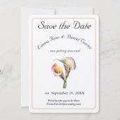Elegante Waterverf Calla Lelies Romantische Bloeme Save The Date (Voorkant)