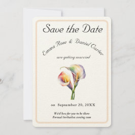 Elegante Waterverf Calla Lelies Romantische Bloeme Save The Date