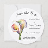 Elegante Waterverf Calla Lelies Romantische Bloeme Save The Date (Voorkant)