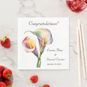 Elegante Waterverf Calla Lelies Romantische Bloeme Servet (Insitu)