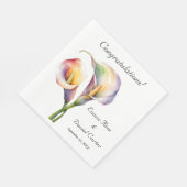 Elegante Waterverf Calla Lelies Romantische Bloeme Servet (Hoek)