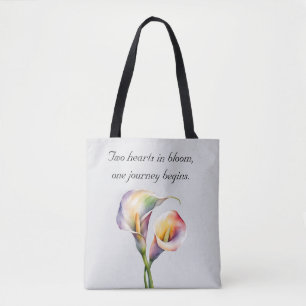 Elegante Waterverf Calla Lelies Romantische Bloeme Tote Bag