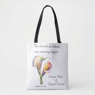 Elegante Waterverf Calla Lelies Romantische Bloeme Tote Bag