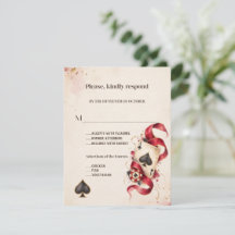 Elegante Waterverf Casino Nacht Burgundy Bruiloft