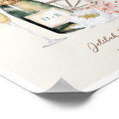 Elegante Waterverf Champagne Westerne bruiloft Poster (Hoek)