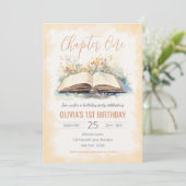 Elegante Waterverf Chapter One Storybook Verjaarda Kaart (Staand voorkant)