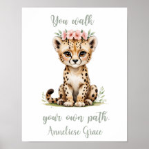 Elegante Waterverf Cheetah Girl's Nursery Custom