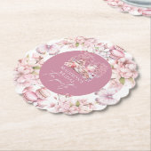 Elegante Waterverf Cherry Blossom Bruidsthee Kartonnen Onderzetters (Gekanteld)