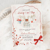 Elegante Waterverf Cherry op Top Roze Baby shower Kaart