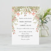 Elegante waterverf chic Bloemen Greenery Wedding Kaart (Staand voorkant)