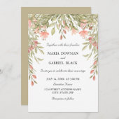 Elegante waterverf chic Bloemen Greenery Wedding Kaart (Voorkant / Achterkant)