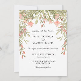 Elegante waterverf chic Bloemen Greenery Wedding Kaart