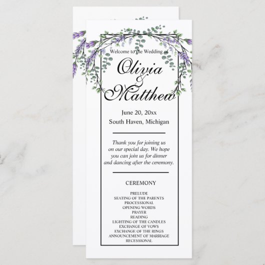 Elegante waterverf chique lavendelgroen (Voorkant / Achterkant)