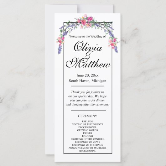 Elegante waterverf chique roze rozen lavendel (Voorkant)