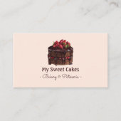 Elegante waterverf chocoladetaart dessert visitekaartje (Voorkant)