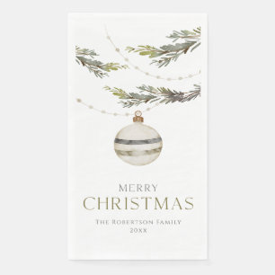 Elegante Waterverf Christmas Guest Handdoek Servet