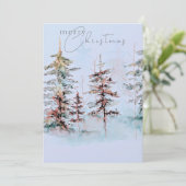 Elegante Waterverf Christmas Pine Forest Feestdagenkaart (Staand voorkant)